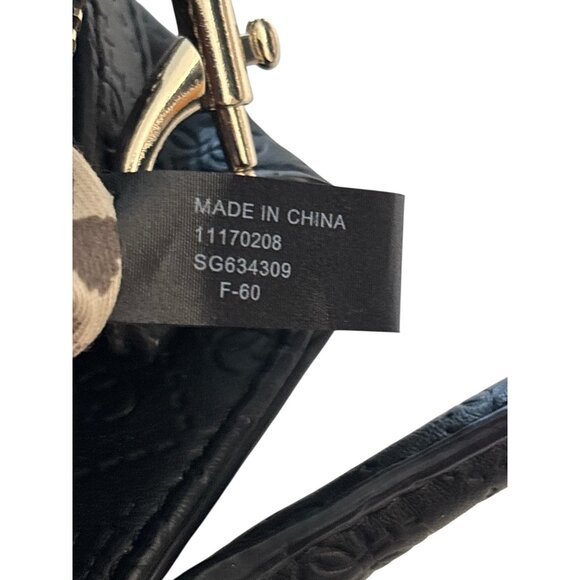 Guess Black Embossed Logo Handbag With Gold Hardware & Adjustable Strap - Picture 8 of 12